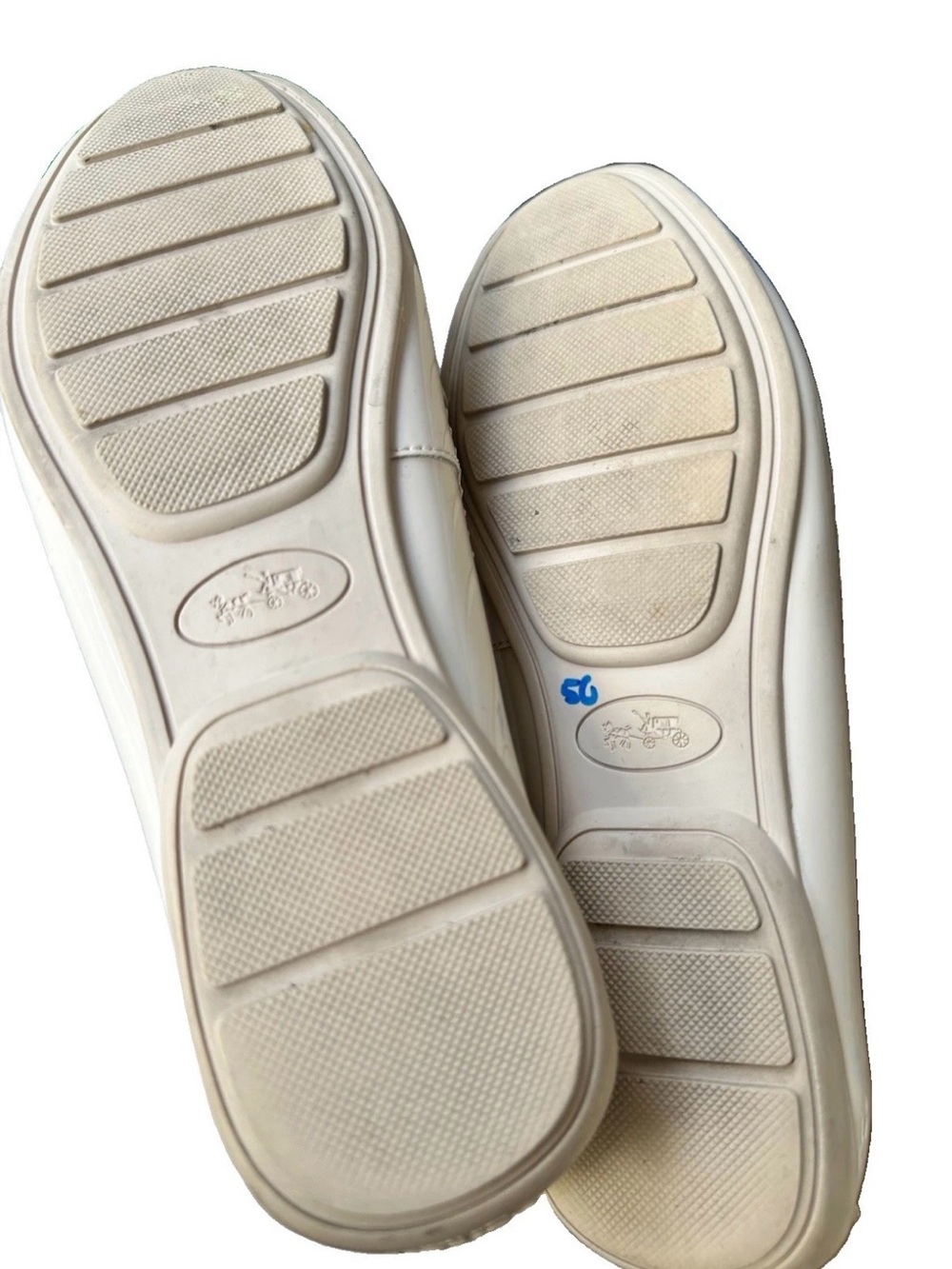 Coach Loafer Flats Shoes Women’s Size 9 Cream Patent Leather Odette Scallop - Picture 8 of 8